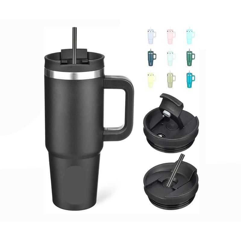 VASO TÉRMICO ACERO INOXIDABLE 1200ML PORTABLE CON ASA Y SORBETE